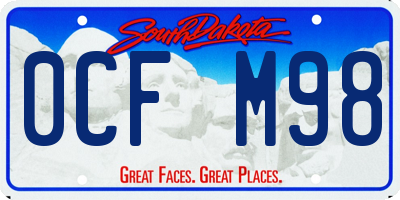 SD license plate 0CFM98