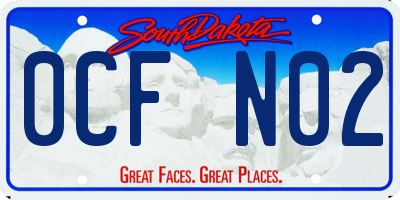 SD license plate 0CFN02