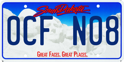 SD license plate 0CFN08