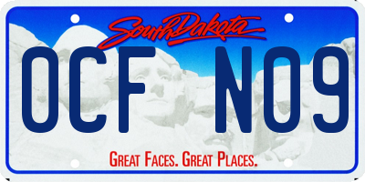 SD license plate 0CFN09