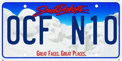 SD license plate 0CFN10