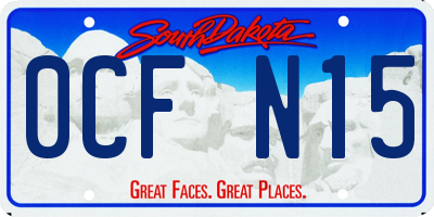 SD license plate 0CFN15