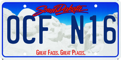 SD license plate 0CFN16