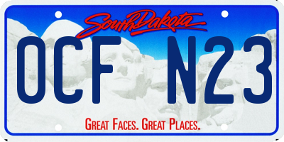 SD license plate 0CFN23