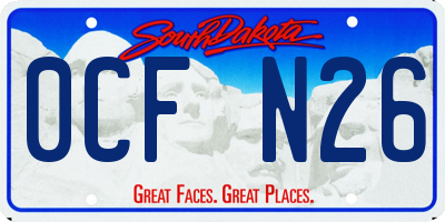 SD license plate 0CFN26