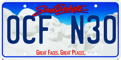 SD license plate 0CFN30