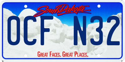 SD license plate 0CFN32