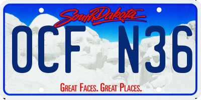 SD license plate 0CFN36