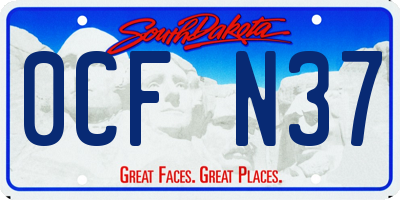 SD license plate 0CFN37