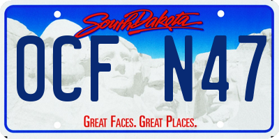 SD license plate 0CFN47
