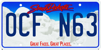 SD license plate 0CFN63