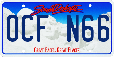 SD license plate 0CFN66