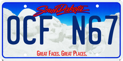 SD license plate 0CFN67