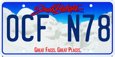 SD license plate 0CFN78