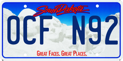 SD license plate 0CFN92