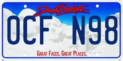 SD license plate 0CFN98