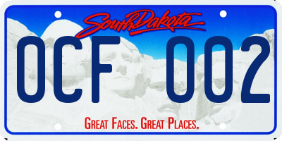 SD license plate 0CFO02