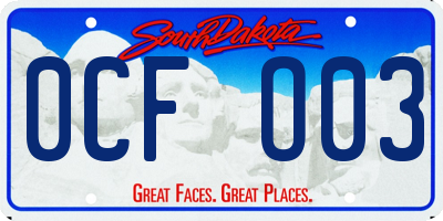 SD license plate 0CFO03