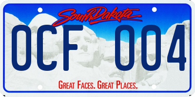 SD license plate 0CFO04