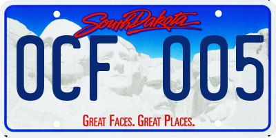 SD license plate 0CFO05