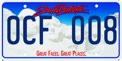 SD license plate 0CFO08