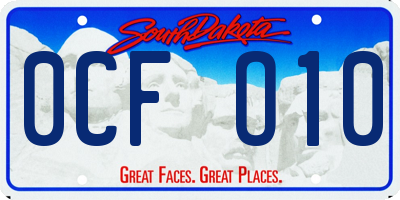 SD license plate 0CFO10