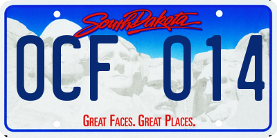 SD license plate 0CFO14