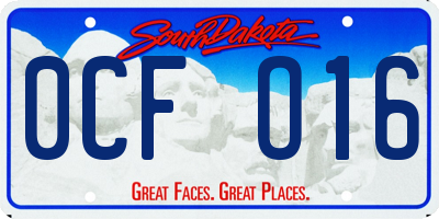 SD license plate 0CFO16