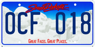 SD license plate 0CFO18