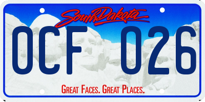 SD license plate 0CFO26