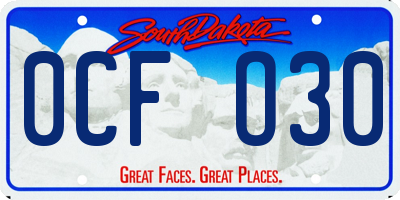 SD license plate 0CFO30