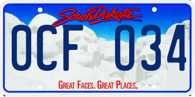 SD license plate 0CFO34