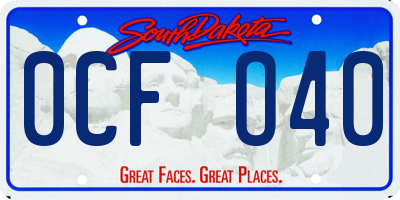 SD license plate 0CFO40