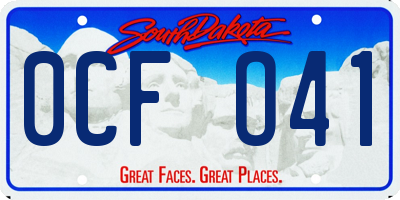 SD license plate 0CFO41