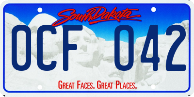 SD license plate 0CFO42