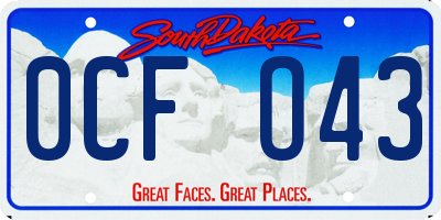SD license plate 0CFO43