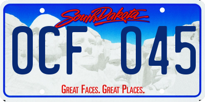 SD license plate 0CFO45