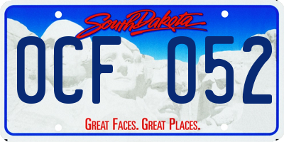 SD license plate 0CFO52