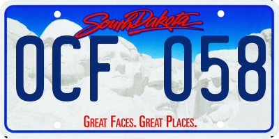 SD license plate 0CFO58