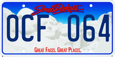 SD license plate 0CFO64