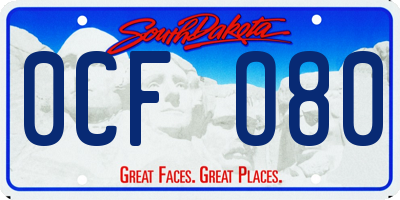 SD license plate 0CFO80