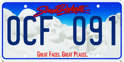 SD license plate 0CFO91