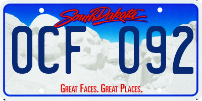SD license plate 0CFO92