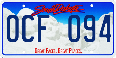 SD license plate 0CFO94