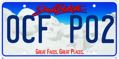 SD license plate 0CFP02