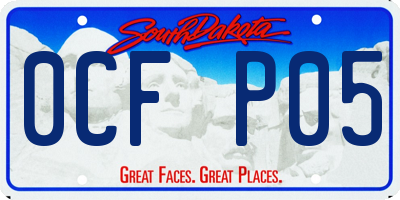SD license plate 0CFP05