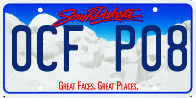 SD license plate 0CFP08