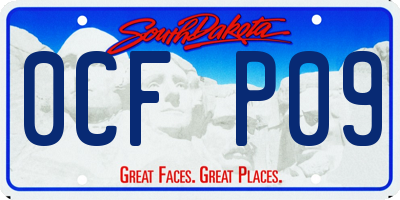 SD license plate 0CFP09