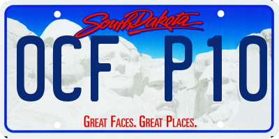 SD license plate 0CFP10