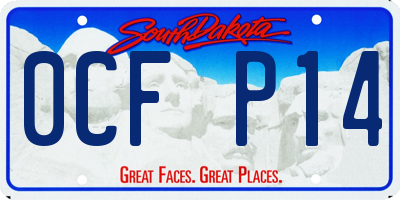 SD license plate 0CFP14